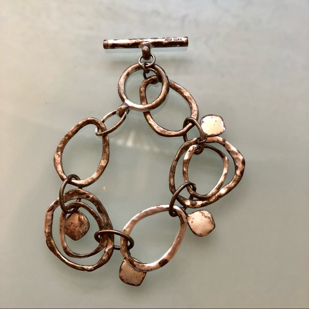Kenneth Cole silvertone circle toggle bracelet